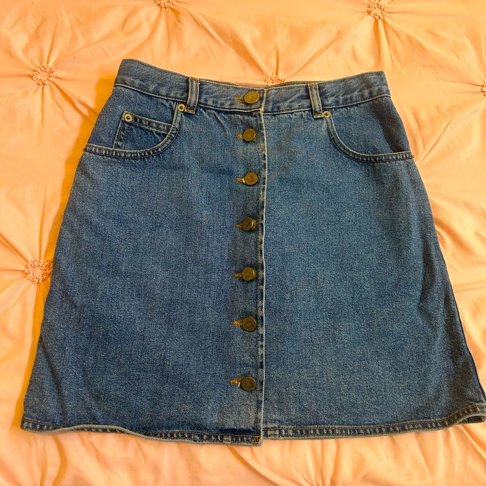 Vintage Mini jeans skirt uk 8 // Small